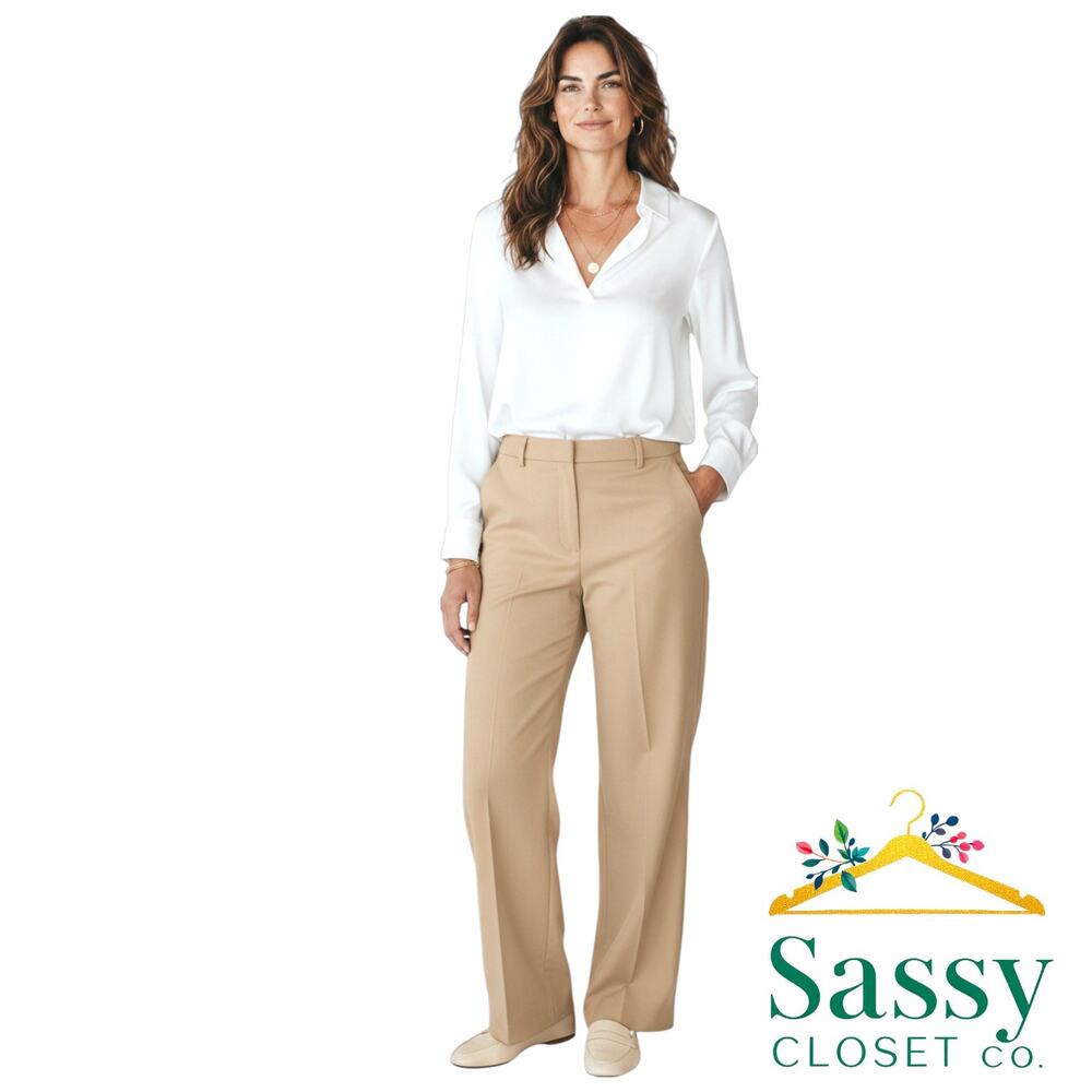 Brooks Brothers Khaki Pants 10 Cotton Flat Front Crease Trouser Chino EUC
